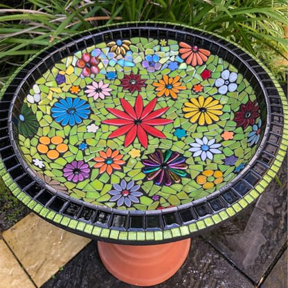 Youway Style 200g Iridescent Green Glass Mosaic Tiles for Crafs Bulk - color: Grass Green, size: 200g