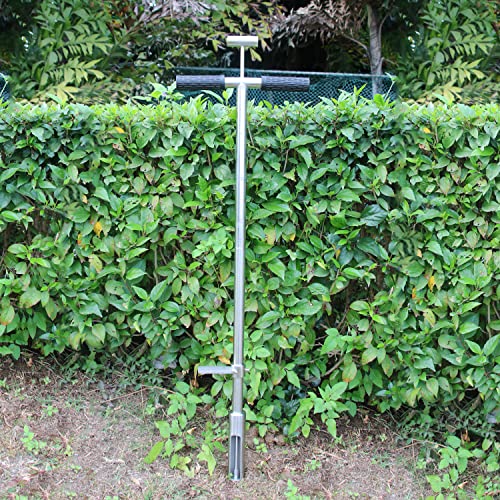 Soil Sample Probe 40” with Ejector and Foot Pedal,Soil Probe Stainless Steel T-Style Handle Soil Test Kit,Soil Probe Rod for Soil Sampling Plant Care/Agriculture/Garden/Farm - size: 40”S/T-Style
