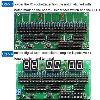 DIY Electronic Clock kit 6 bit Digital Circuit Clock Soldering kit Skill Contest Training Materials for Adults