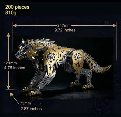3D Metal Puzzle for Adults,Mechanical Animal Wolf Puzzle Building Set，3D Metal Model Kits, Brain Teaser Puzzles DIY Assembling for Stress Relief - A Collectible Gift for a man and boy (Black) - color: Black