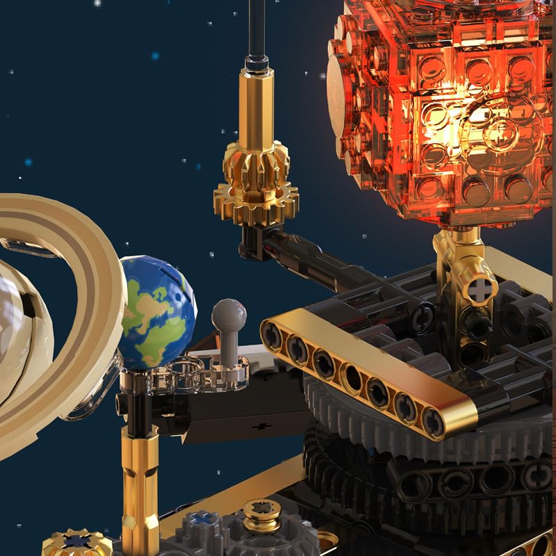 Electric Solar System -Building Blocks,1098 PCS STEM Space Model for Adults - color: Solar System