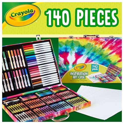 Crayola Inspiration Art Case Coloring Set - Tie-Dye (140ct), Art Supplies Set For Kids, Travel Drawing Kit, Gift for Girls & Boys, Ages 5+ [Amazon Exclusive]