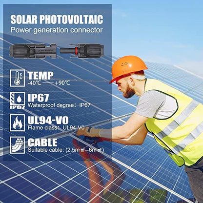 5 Pairs Solar Connectors M-C-4 Male/Female IP67 Waterproof Solar Panel Cable Connectors with Spanners - color: 5pair MC4+1pair Spanner