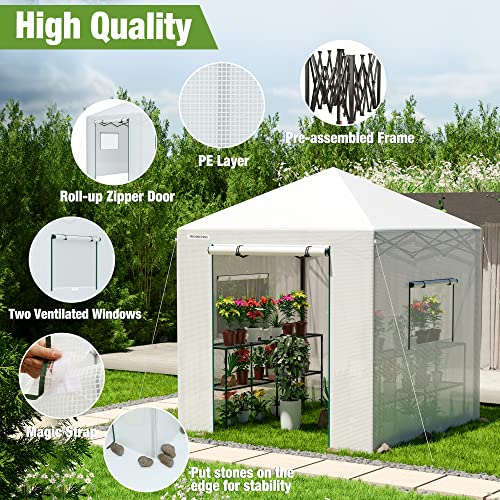 WORKPRO 94" x70" x98" Pop-up Greenhouse for Outdoors - style: 94" Lx70" W x98" H pop up greenhouse(small)