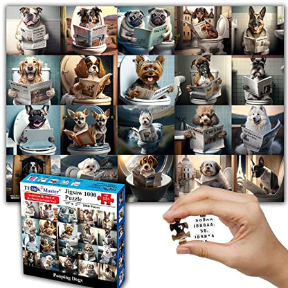 Think2Master Pooping Dogs & Puppies 500 Pieces Very Large Pieces Jigsaw. for Adults & Seniors 13+ Size: 26.8” x 18.9” - style: Pooping Dogs