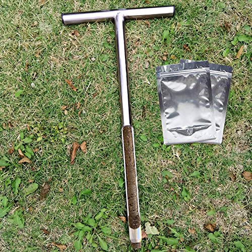 HiHydro Soil Sampler Probe Stainless Steel Tubular T-Style Handle Soil Test Kits Satisfying The Sampling Depth of Agriculture Forest(B) - size: B