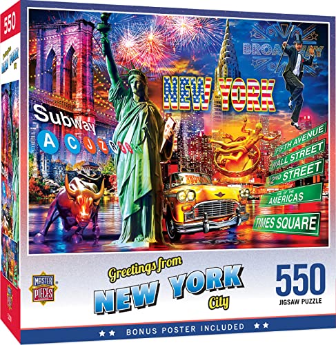 MasterPieces - 550 Piece Jigsaw Puzzle, New York City, Fun for Adults, Family, Kids, 18" x 24" - style: New York City