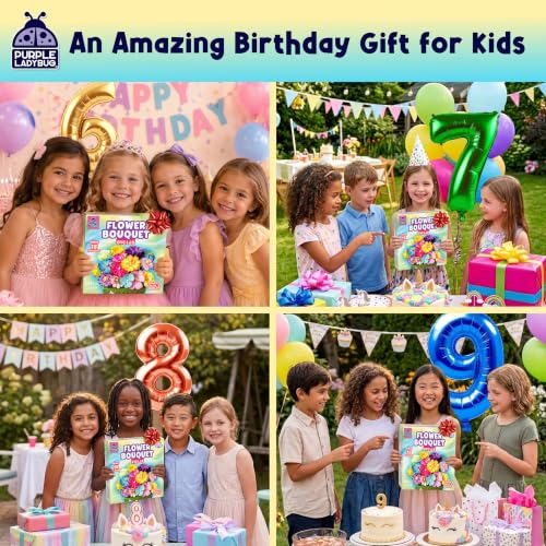 DIY Flower Bouquet Craft Kit for Girls Ages 6-12, Paper Flower Science