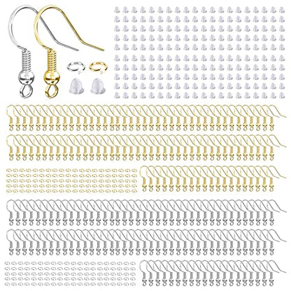 Hypoallergenic Earring Hooks for Jewelry Making, 600 Pcs Earring Making Kit