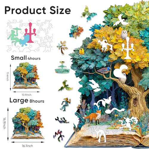Bovearto Wooden Puzzles for Adults 200 Pieces, Tree of Life Puzzle - color: Book Tree, size: 200pcs