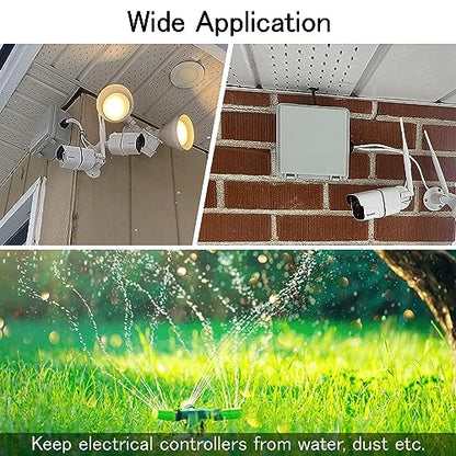 Junction Box IP65 Waterproof Electrical Box Outdoor ABS Plastic Project Box Hinged Shell Universal Enclosure Box with Mounting Plate, Wall Brackets, Cable Glands 11.8" x 11.8" x 7.1" - color: Grey, size: 11.8" x 11.8" x 7.1"