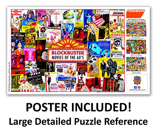 MasterPieces - 1000 Piece Jigsaw Puzzle, Movie Posters, Fun for Adults, Family, Kids, Non-Glare Finish, 19.25" x 26.75" - style: Movie Posters