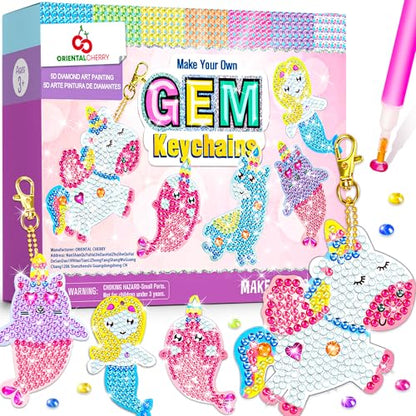 Arts and Crafts for Kids Ages 8-12 - Make Your Own GEM Keychains for Girls
