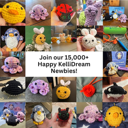KelliDream Magic Circle Tool Inclusive Learn to Crochet Kit for Beginners; Step-by-Step Video Tutorials; All Supplies to Make Cute Amigurumi (Sunny Creatures) - color: Sunny Creatures