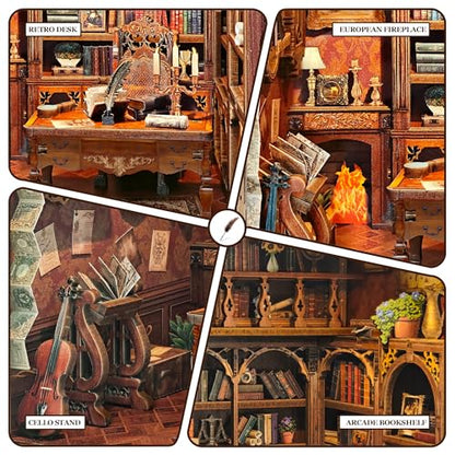 Book Nook Kit DIY Miniature House 3D Wooden Puzzle - Time Book House - color: Time Book House
