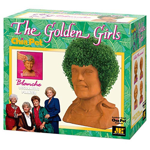 Chia Pet Golden Girls Blanche with Seed Pack, Decorative Pottery Planter, Easy to Do and Fun to Grow, Novelty Gift, Perfect for Any Occasion - style: GG Blanche - Active