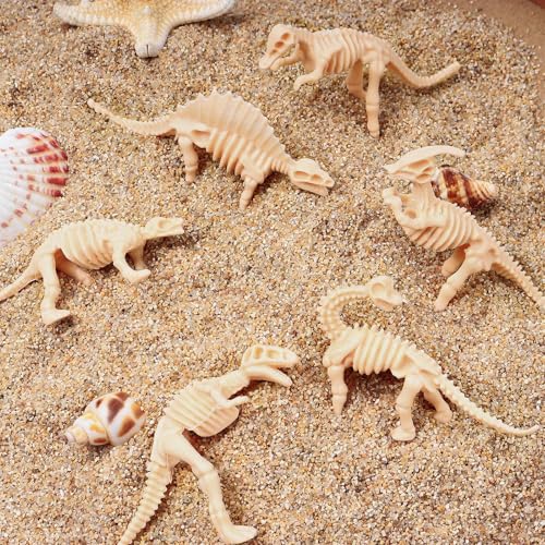 30 PCS Dinosaur Fossil Skeletons, Assorted Dinosaur Skeleton Toys Figures for Science Play Dino Sand Dig Party Favor Decorations (Dino skeletonD) - style: dino skeletonD