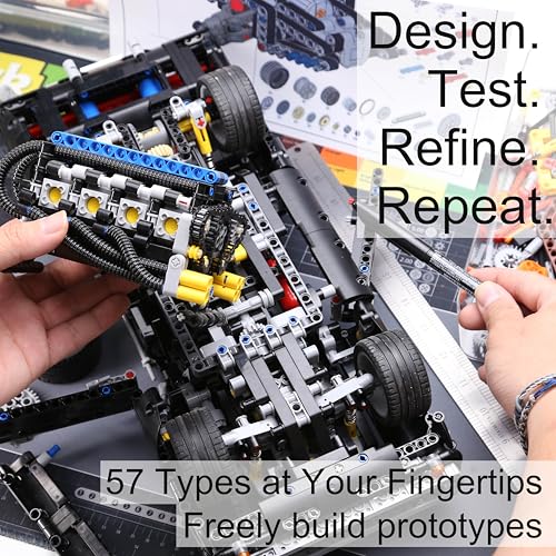 Habow 852pcs Technic Parts Kit MOC Gear Axle Pin Connector for Technic Set.