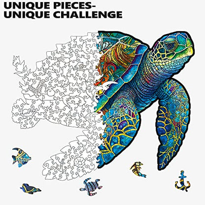 Mys Aurora Wooden Puzzles, Sea Turtle Jigsaw Puzzles 300 Pieces - color: Ocean Turtle, size: 300 Pieces
