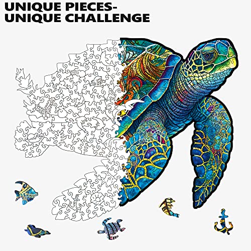 Mys Aurora FSC Certified Sea Turtle Wooden Puzzles 500 Pieces - color: Ocean Turtle, size: 500 Pieces