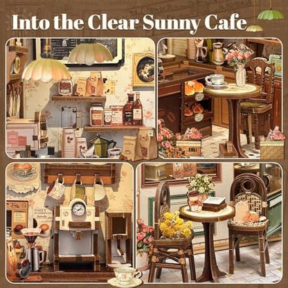 Fsolis Book Nook Kit Miniature House (Sunny Cafe) - color: Sunny Cafe