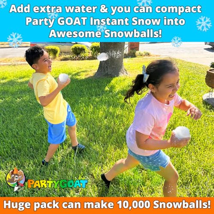 PARTY GOAT Bulk Fake Snow Powder, 200 Gal Instant Snow for Big Events, 33lb - size: 200 Gallons