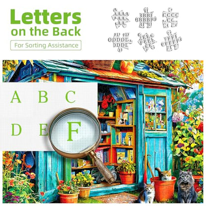 Blueforest Puzzles for Adults 1000 Pieces Cozy Garden Shed with Cats - color: Cozy Garden Shed