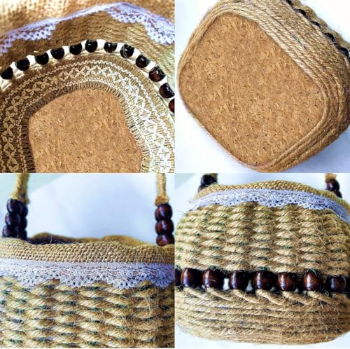 AOUXSEEM 99 Pcs Basket Weaving DIY Kits for Beginners, Jute Rope Woven Lace Storage Flower Basket with Handles for Easter Picnic Home Wedding Decorations Crafts Projects Gifts