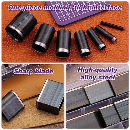 55 Shape Style Hollow Punch Cutter Tool, Leather Punch Die Cutter - size: 55 Shapes