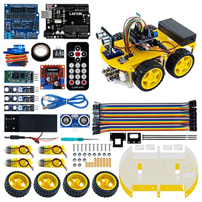 LAFVIN Smart Robot Car Kit Include Ultrasonic Sensor,R3 Board Compatible with Arduino IDE with Tutorial