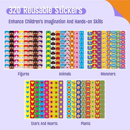 100 Math Linking Cubes, Math Cubes with 320 Reusable Stickers Manipulative Geometric Shapes Connecting and Counting Snap Blocks for Early Math & Construction, Educational Toy for Preschool, Homeschool - style: 100-Cubes+320 Stickers