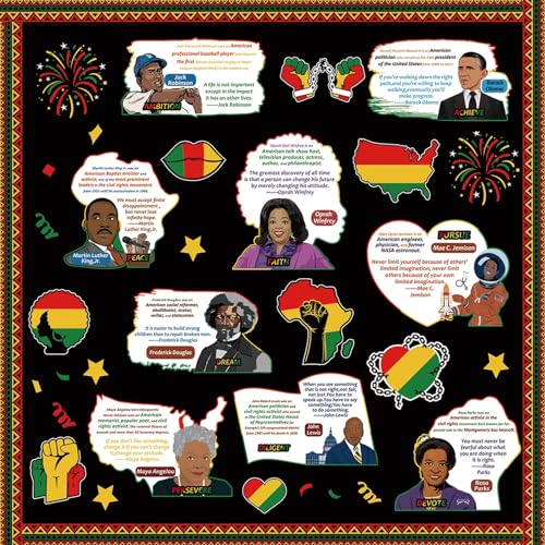 gisgfim Black History Month Bulletin Board Decoration Set African American Inspirational Borders Cutouts for Classroom School Bulletin Board Craft Home Wall(Black History Month) - style: Black History Month