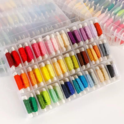 Huacan 36 Colors Embroidery Thread Kit Full Starter Tools with Storage Box - color: 36 Color（53 Pcs）