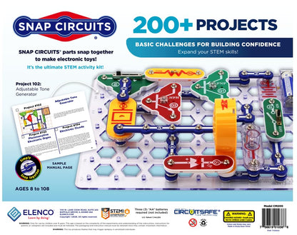 SNAP CIRCUITS 203 STEM Electronics Kit, 200+ Projects, Ages 8+