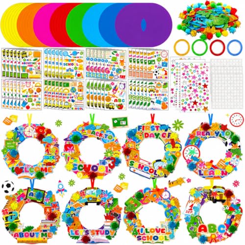 Hollowfly 48 Sets Back to School Craft Kits DIY Wreath for First Day - style: Back to School