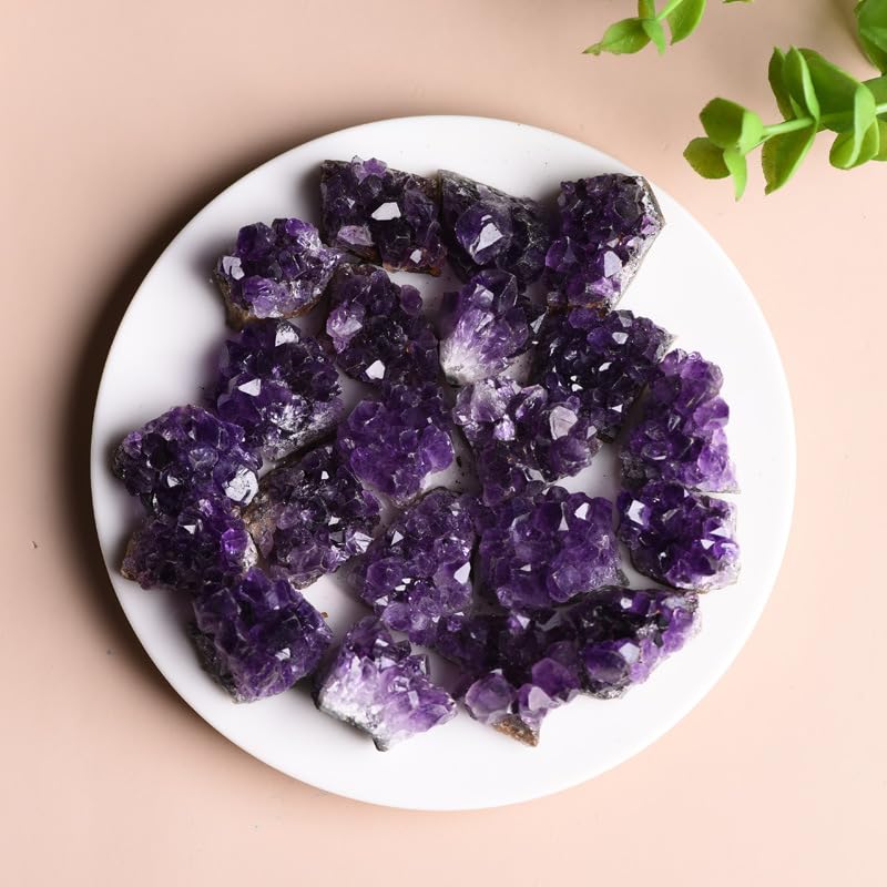 Genuine Real Amethyst Clusters Rough Purple Rock Raw Natural Cave Raw Crystal Cluster Energy Reiki Healing Stones Tower Bulk (Uruguay Amethyst Cluster 200g) - color: Purple Uruguay Amethyst Cluster 200g