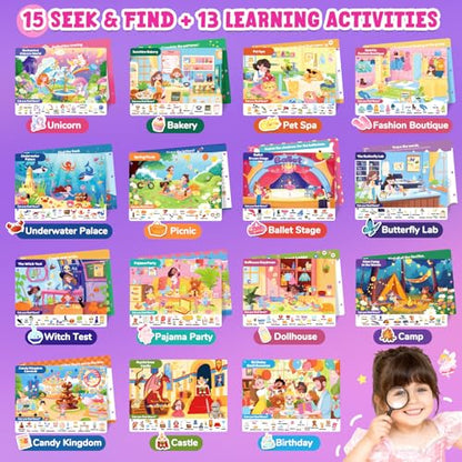 JoyCat Seek & Find Game Book, Educational Toys for Girls Ages 3-6 - style: 3. Seek & Find Girls