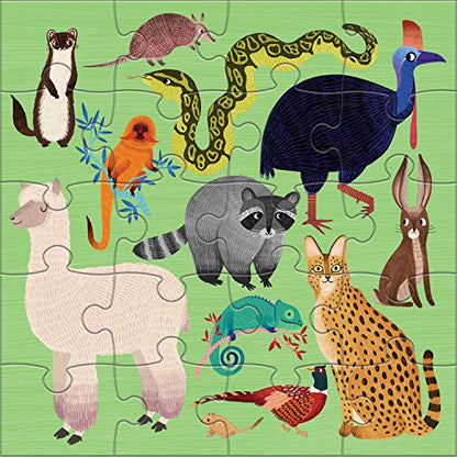 Mudpuppy - Land & Sea Animals - Set of Two 20 Piece Magnetic Puzzles - style: Land & Sea Animals