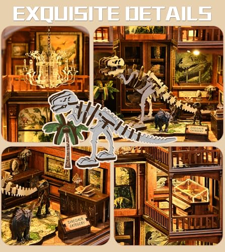 Roroom DIY Miniature House Kit, Prehistoric Fossil Museum Dollhouse Kit - color: Fossil Museum