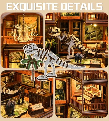 Roroom DIY Miniature House Kit, Prehistoric Fossil Museum Dollhouse Kit - color: Fossil Museum