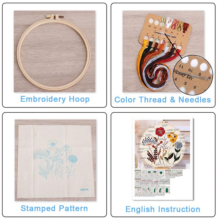 Amiiba Embroidery Starter Kit with Three Wise Men and Camel Pattern, DIY Full Range Stamped Embroidery Cross Stitch Kits for Beginners Adults (Wise Men) - color: Wise Men