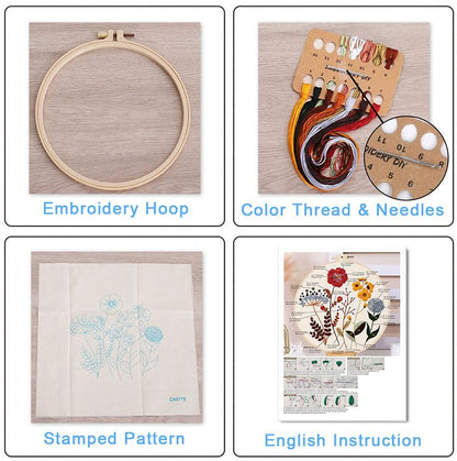 Amiiba Embroidery Starter Kit with Nativity Scene Pattern, DIY Full Range Stamped Embroidery Cross Stitch Kits for Beginners Adults (Nativity Scene) - color: Nativity Scene