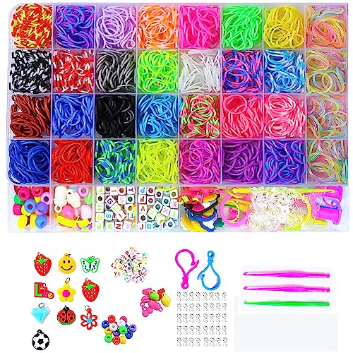 YUSLROB 2500+ Rubber Band Loom Bracelet Kit,Loom Bracelet Making kit,Best Gifts for Birthday and Christmas with, Rubber Band Refill Kit for