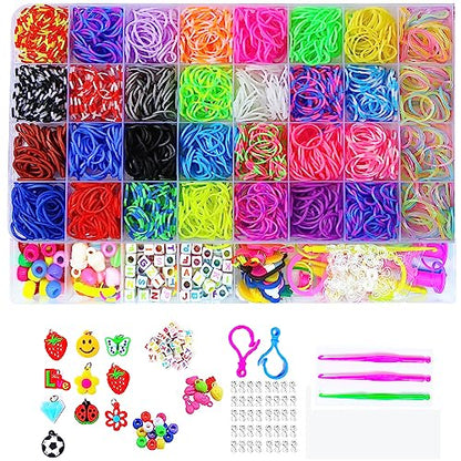 YUSLROB 2500+ Rubber Band Loom Bracelet Kit,Loom Bracelet Making kit,Best Gifts for Birthday and Christmas with, Rubber Band Refill Kit for