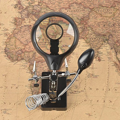 Helping Hands Soldering Station, LED-lit Magnifying Glass Alligator Clips