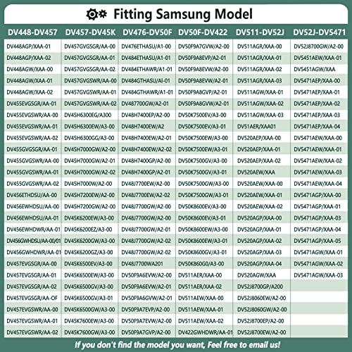 Upgraded Dryer Repair Kit Compatible with Samsung Dryer Roller Replacement Kit, for DC97-16782A Dryer Roller, DC93-00634A Idler Pulley, 6602-001655 Belt (6 Roller White Spacer) - color: Blue 6 Roller Spacer