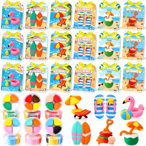 Capoda 18 Sets Summer Air Dry Clay Kits for Kids Back to School Gifts Bulk - style: Summer