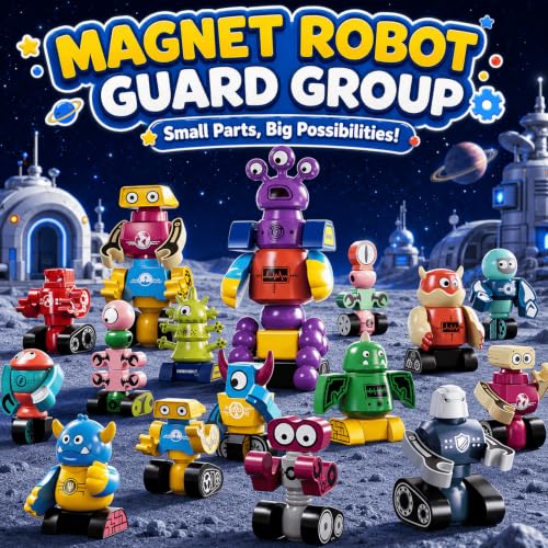 Magnets Robot Building Toys - 106 PCS Monsters Stacking Blocks Set with Box
