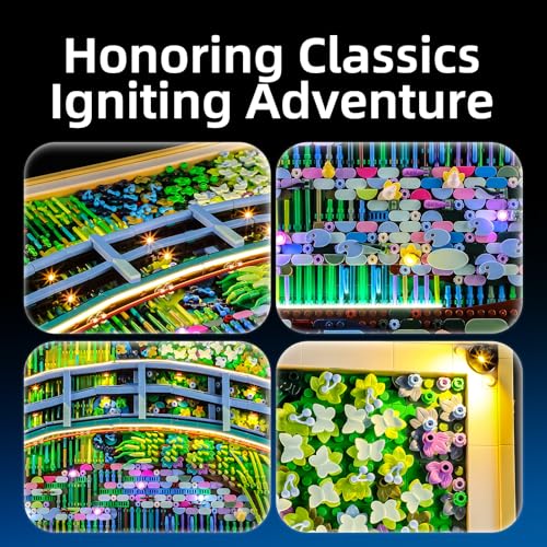 YEABRICKS LED Light for Lego-31220 Art Claude Monet – Bridge Over a Pond of Water Lilies Building Blocks Model (Building Set NOT Included)