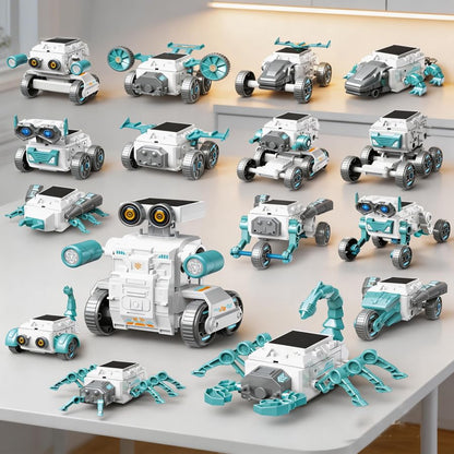 Solar Robot Kit 16 in 1 for Kids Ages 8-12, STEM Science Building Toys, DIY Educational Solar Powered Robot Toy, Engineering Learning Construction Set, Birthday Gifts for Boys Girls